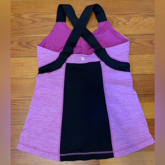 Lululemon Push Your Limits Tank Heathered Ultra Violet / Black Size 8 - Picture 4 of 5